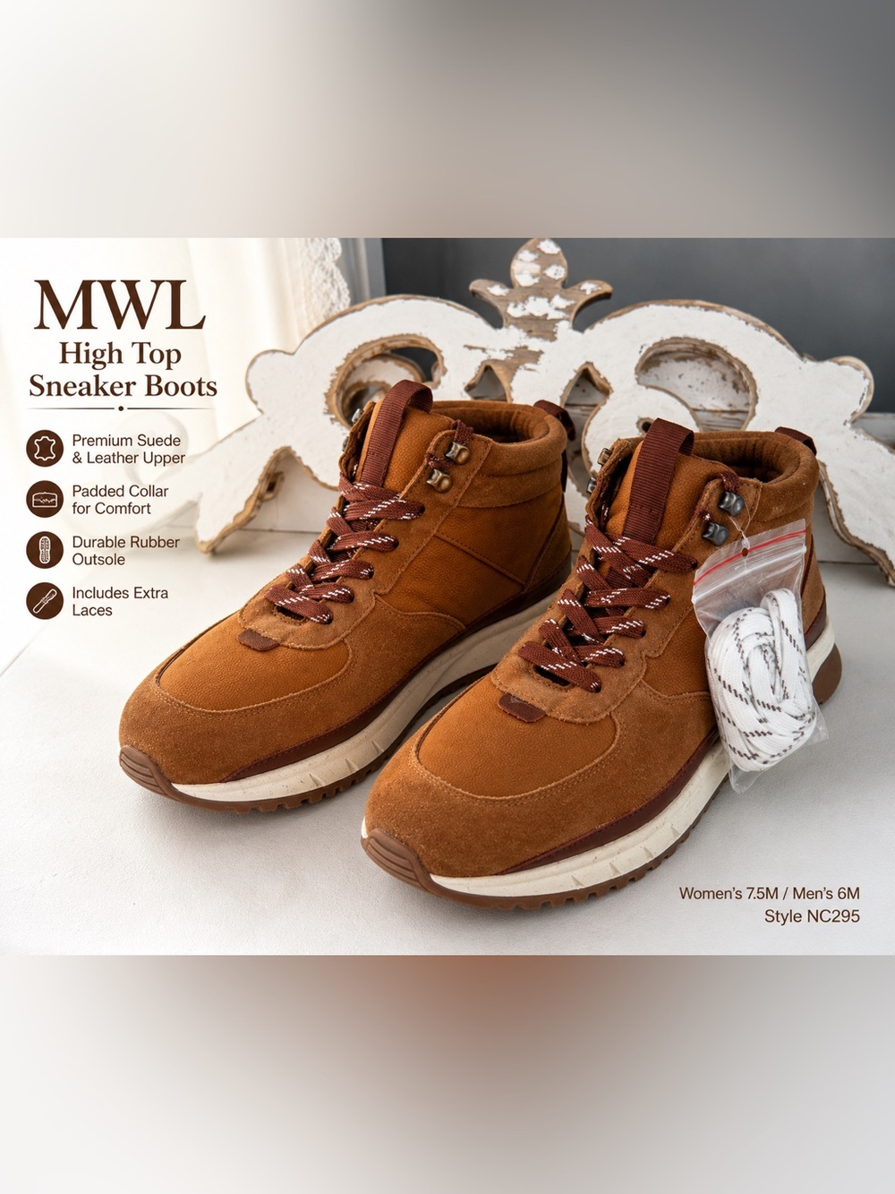 Madewell MWL Sneaker Boot Women 7.5 Brown Suede Leather NC295 Hiking Gorpcore